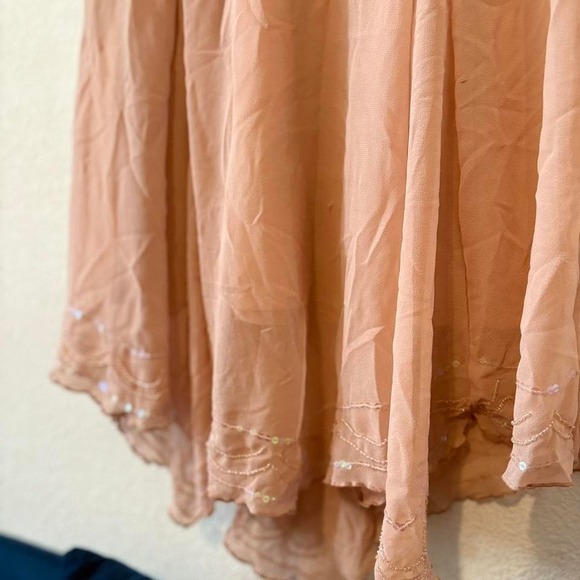 Vintage Y2K asymmetrical fairy babydoll dress w/ beaded art deco design size 10 - Picture 7 of 8